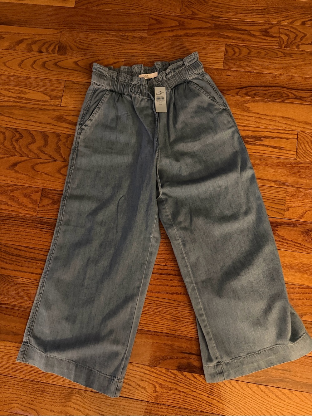 LOFT Light Blue Elastic Paperbag Waist Jeans